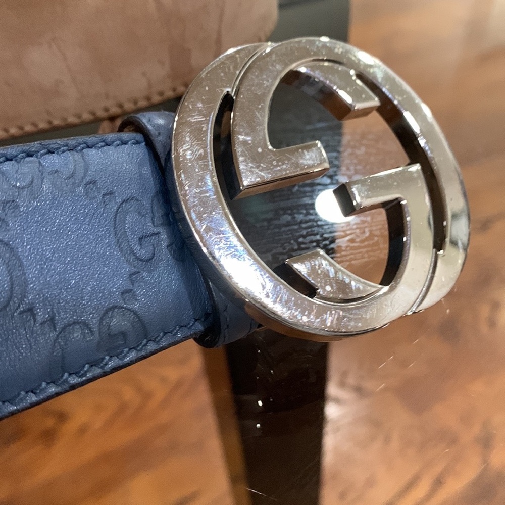 Blue Gucci belt men’s in very good condition